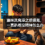 猫咪洗完澡之后很蔫，一直趴着没精神怎么办？（图2）