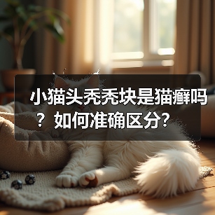 小猫头秃秃块是猫癣吗？如何准确区分？（图1）