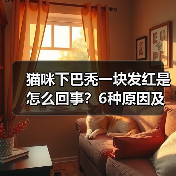 猫咪下巴秃一块发红是怎么回事？6种原因及处理方法（图2）