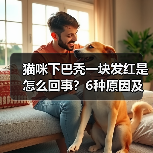 猫咪下巴秃一块发红是怎么回事？6种原因及处理方法（图4）
