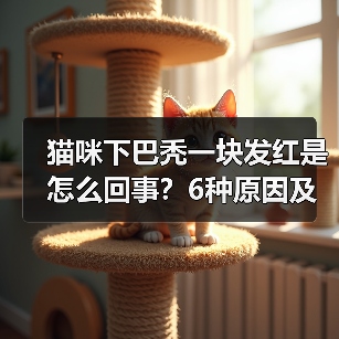 猫咪下巴秃一块发红是怎么回事？6种原因及处理方法（图3）