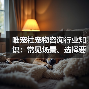 唯宠社宠物咨询行业知识：常见场景、选择要点与注意事项（图1）