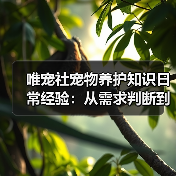 唯宠社宠物养护知识日常经验:从需求判断到使用维护(图3) 唯宠社宠物养护知识日常经验:从需求判断到使用维护(图3)