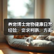 养宠博士宠物健康日常经验：需求判断、方案选择和避坑建议（图3）
